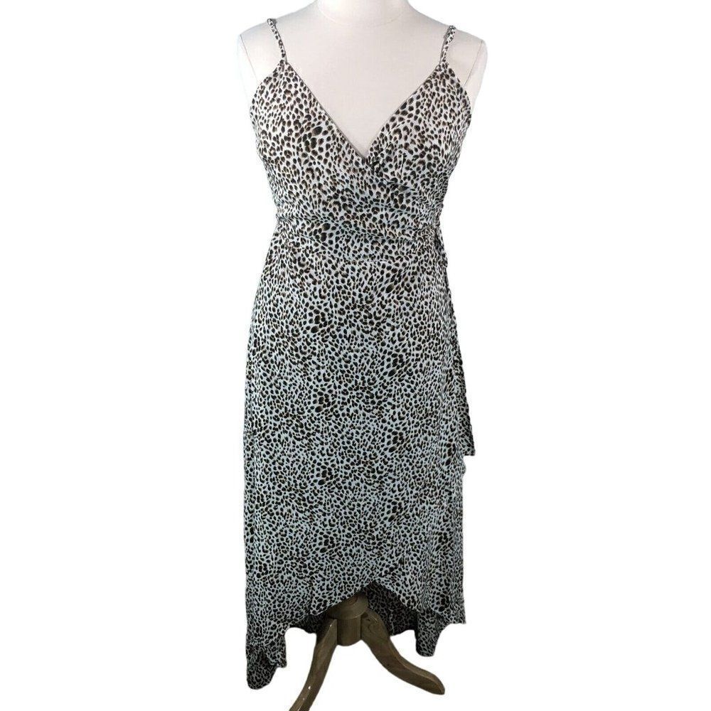 CBrand Strappy Leopard Print Wrap Dress XXL Hi Lo Plus Sexy Night Out Adjustable